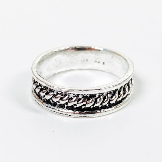 Retro Vintage Chain Ring Silver