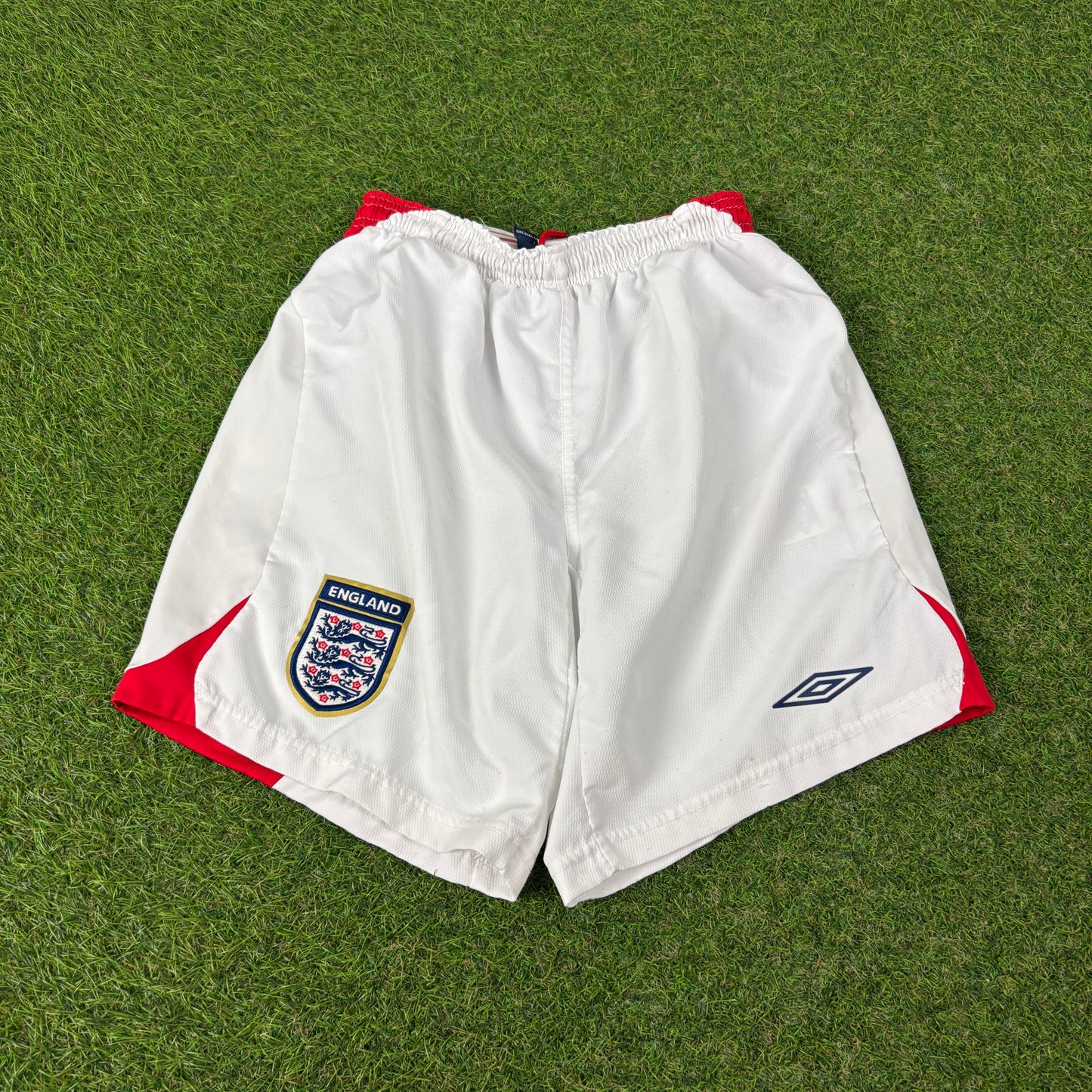 00s Umbro England Football Shorts White Small