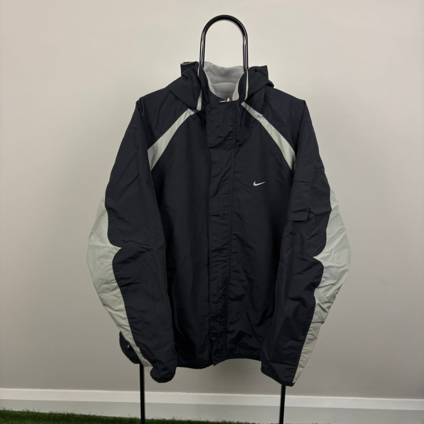 00s Nike Reversible Fleece Coat Jacket Black XL