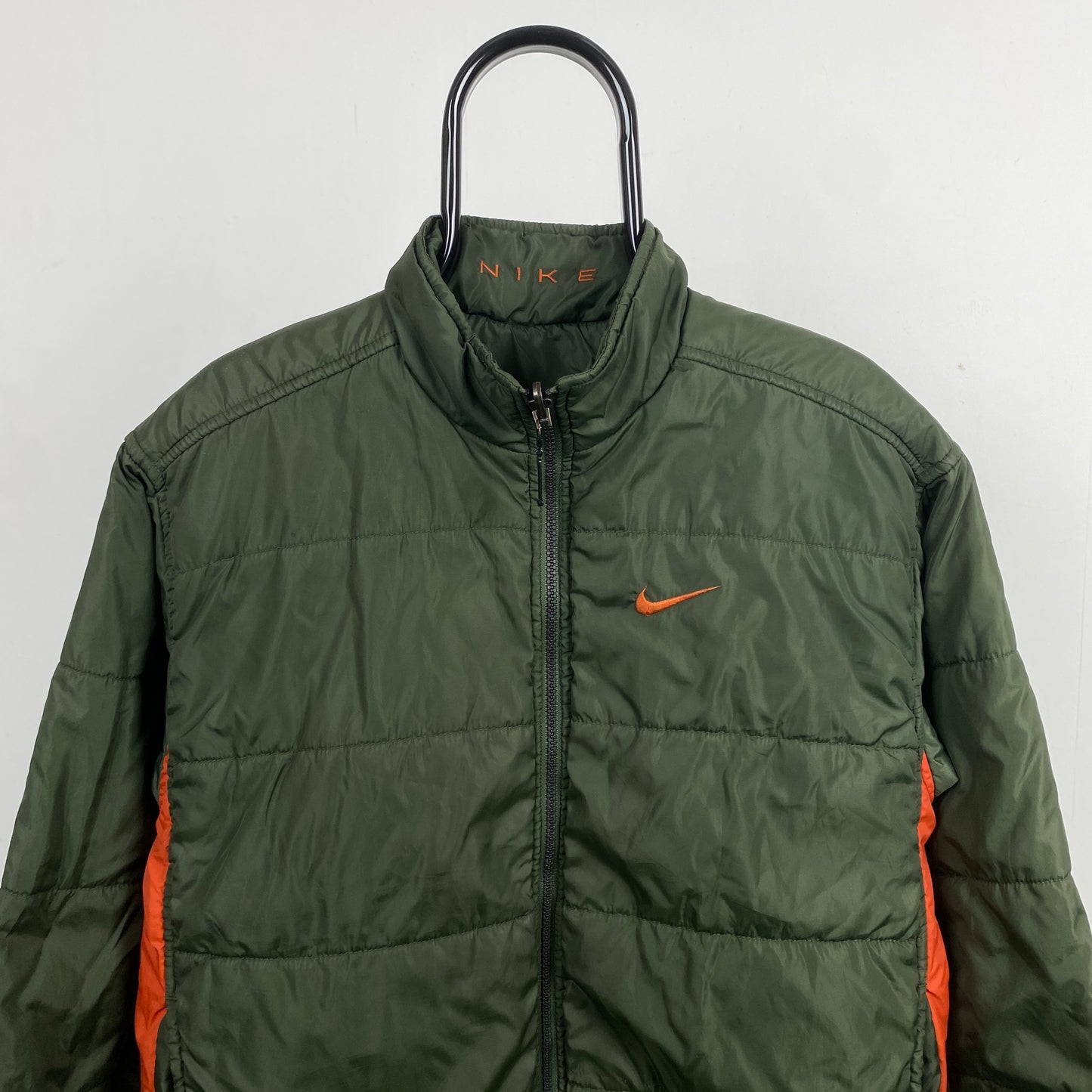 90s Nike Reversible Puffer Jacket Green Large