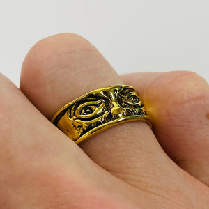 Vintage Retro Adjustable Eye Ring Gold