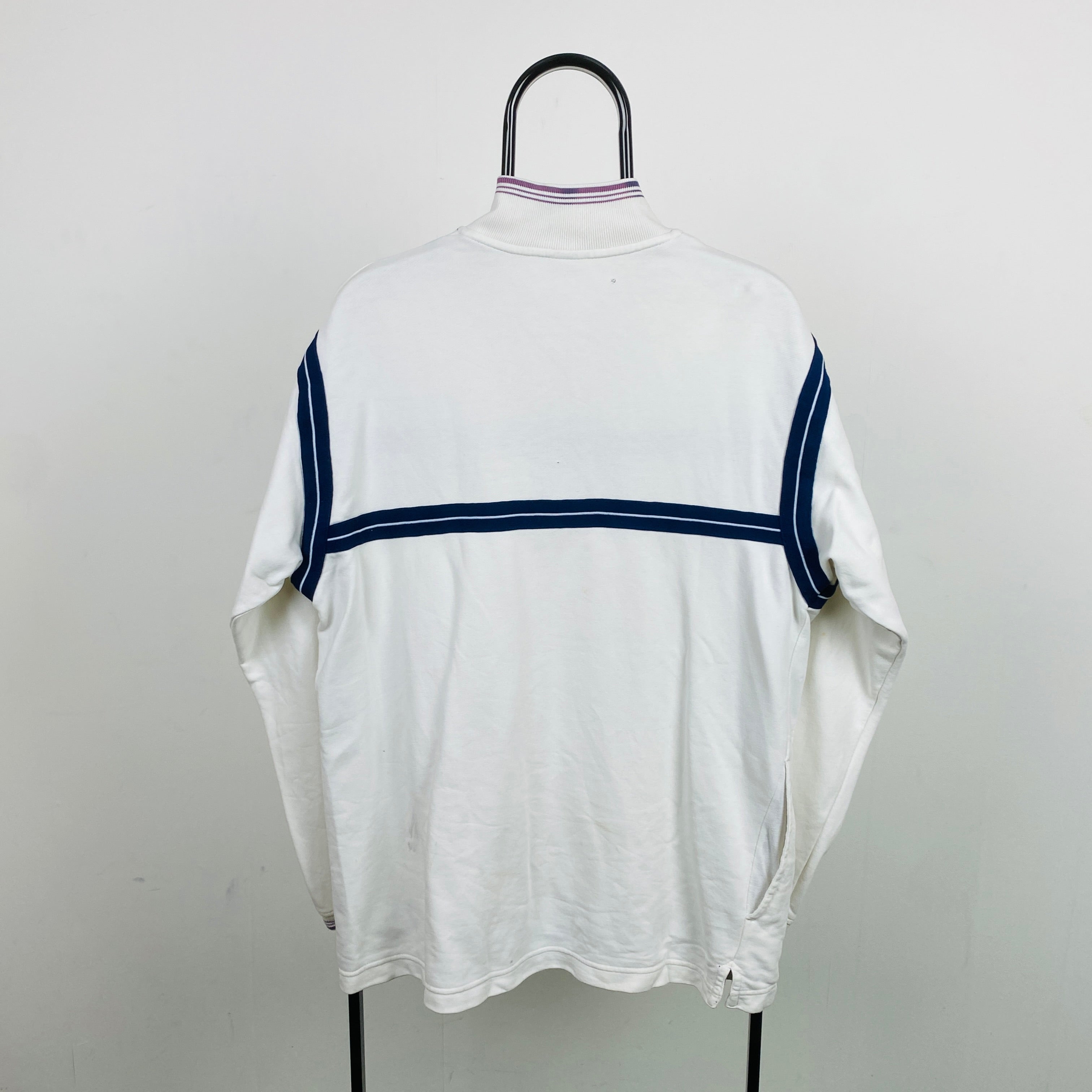 90s Nike Challenge Court 1/4 Zip Sweatshirt White Medium