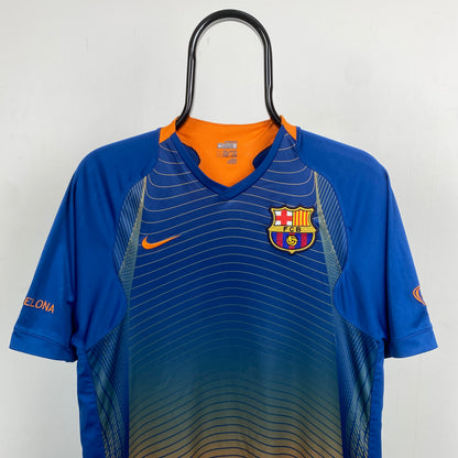 00s Nike Barcelona Football Shirt T-Shirt Blue Small