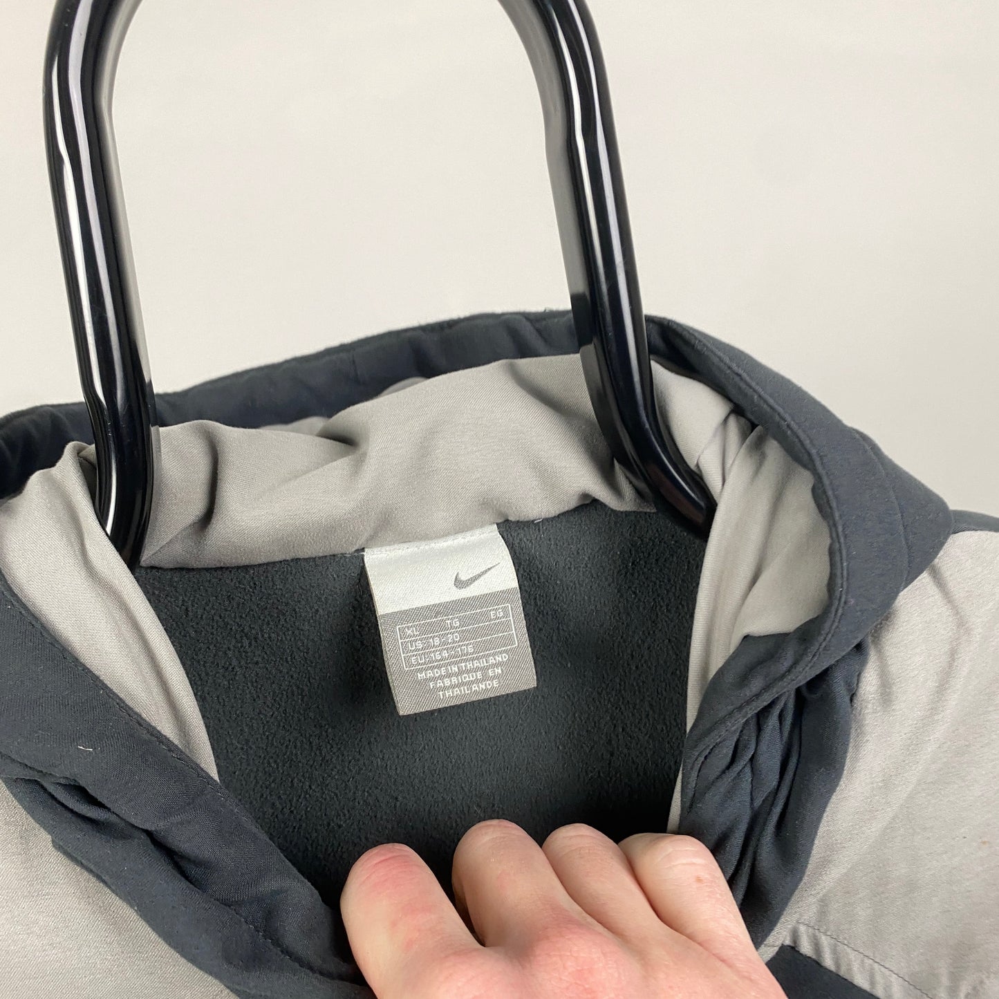 00s Nike Fleece Lined Coat Jacket Grey Small