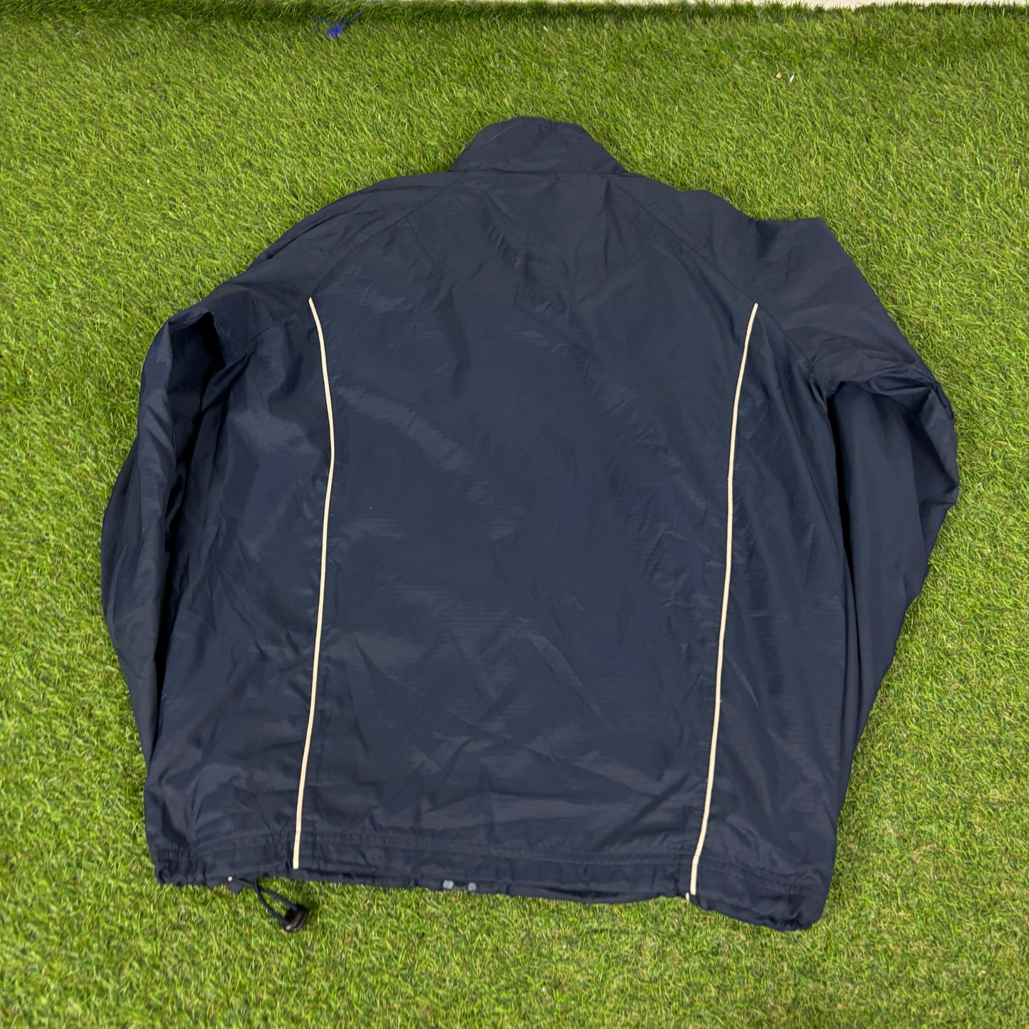 00s Nike Piping Windbreaker Jacket + Joggers Set Blue Small