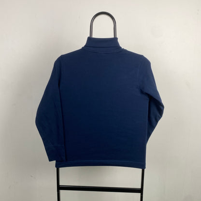 00s Nike Roll Neck Sweatshirt Blue XS