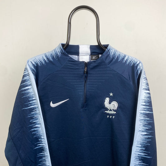 00s Nike France 1/4 Zip Sweatshirt Blue Medium