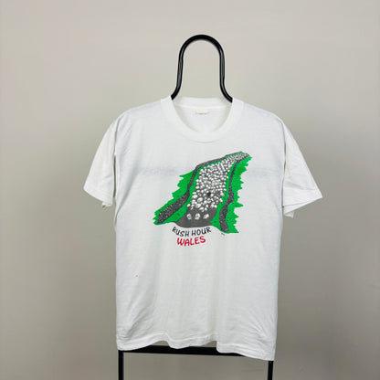 90s Wales Tourist T-Shirt White Small
