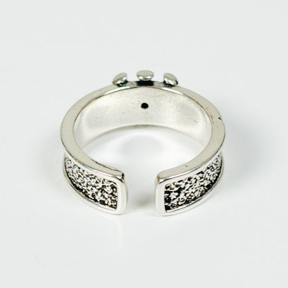 Thorny Rose Adjustable Ring Silver