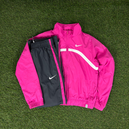 00s Nike Windbreaker Jacket + Joggers Tracksuit Set Pink Women’s XS