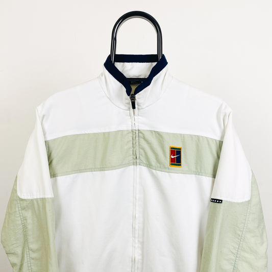 90s Nike Challenge Court Windbreaker Jacket White Small