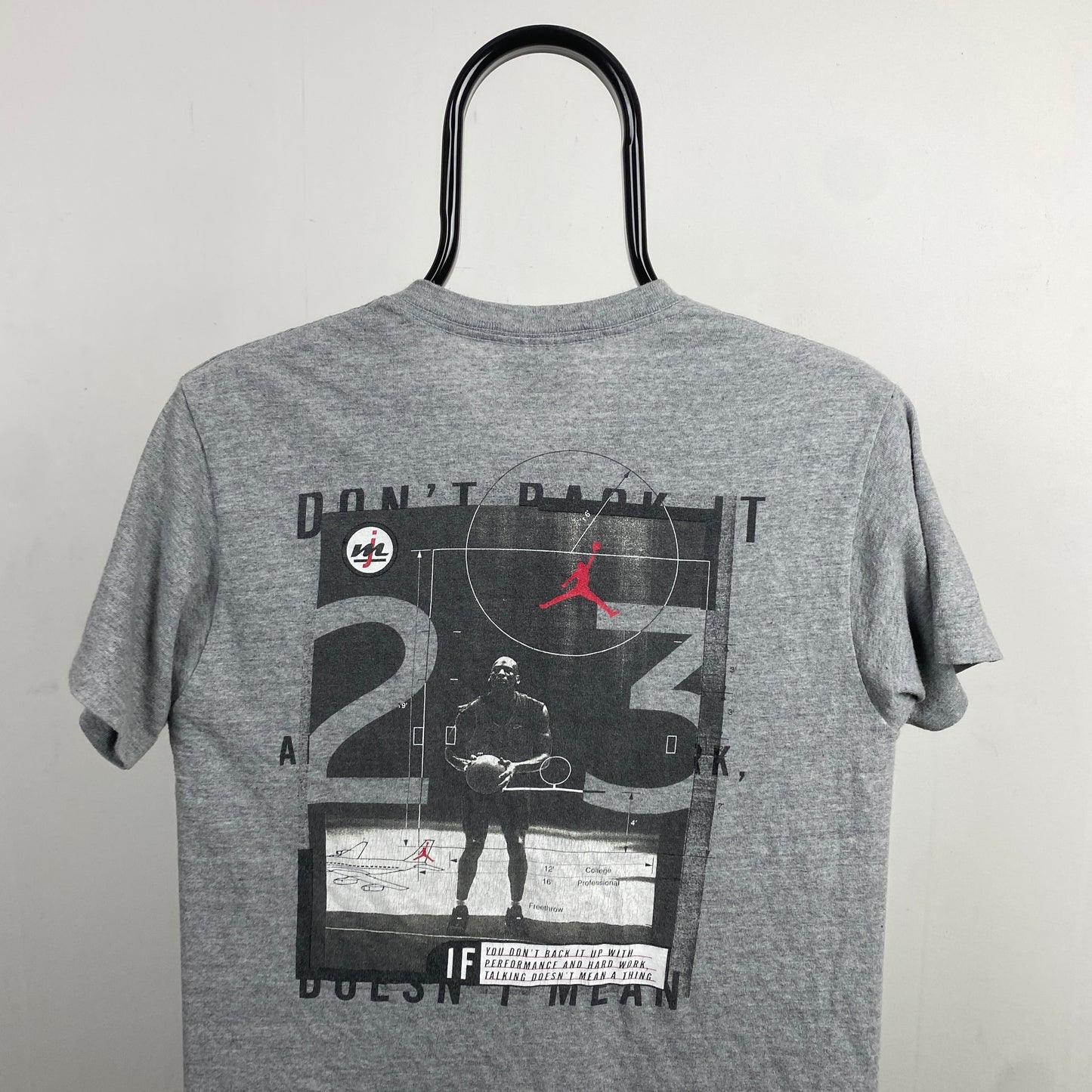 90s Nike Air Jordan T-Shirt Grey Medium