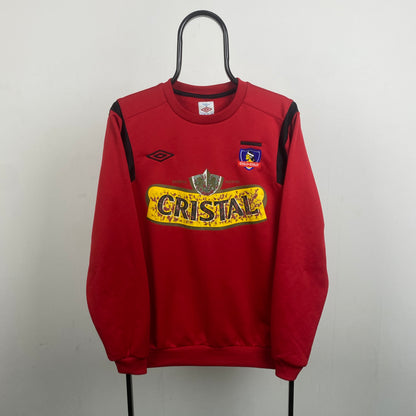 Retro Umbro Colo Colo Football Sweatshirt Red Medium