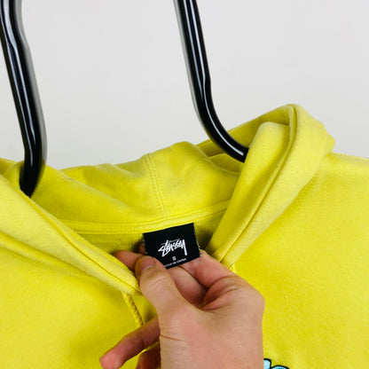 Retro 00s Stussy Hoodie Yellow Small