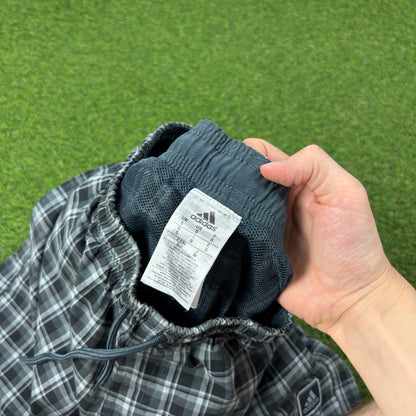 00s Adidas Plaid Shorts Blue Small