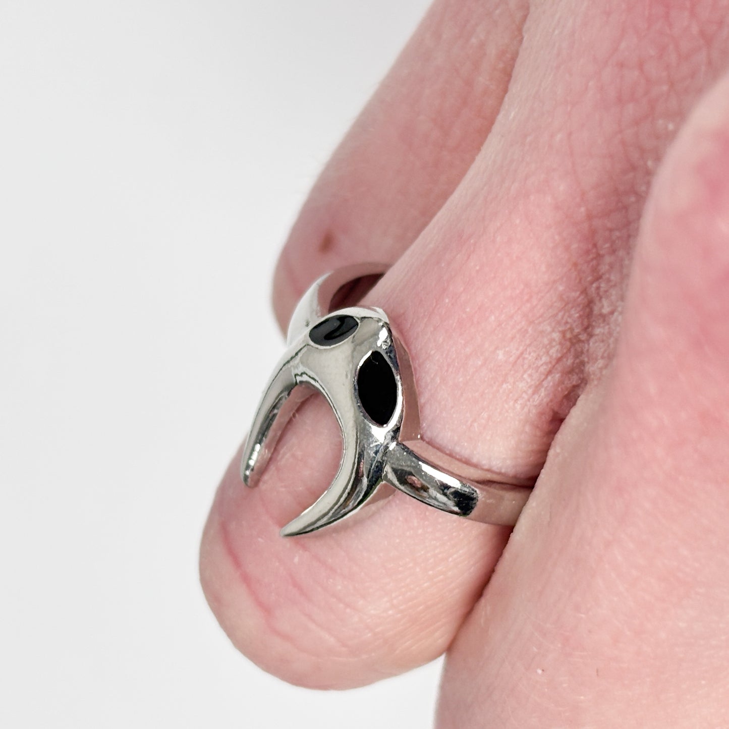 Adjustable Alien Ring Silver