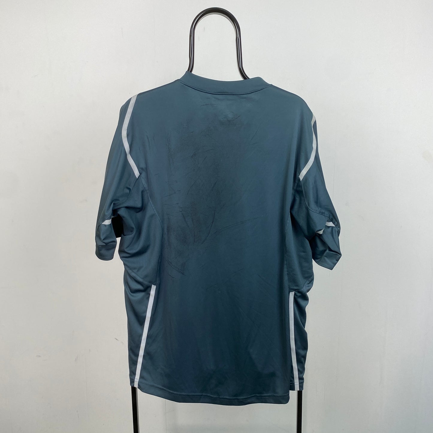 00s Nike T90 Football Shirt T-Shirt Blue Large