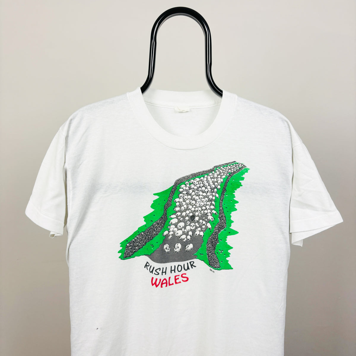 90s Wales Tourist T-Shirt White Small