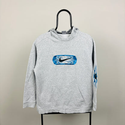 00s Nike Flame Hoodie Grey Small