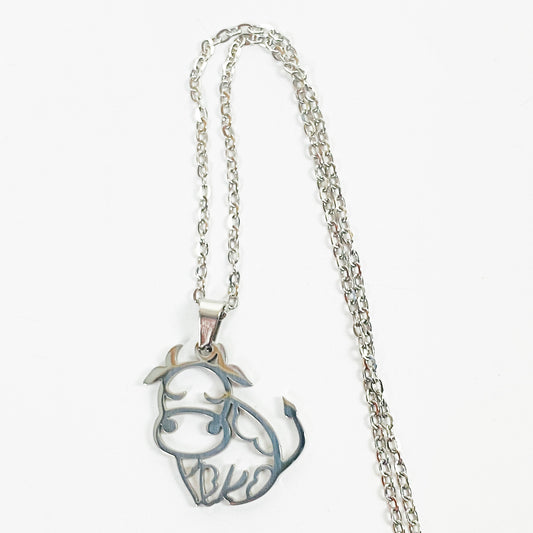 Retro Cow Chain Link Necklace Chain Silver