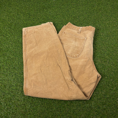 00s Carhartt Workwear Trousers Joggers Brown Large 36x32