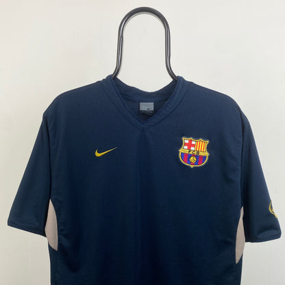 90s Nike Barcelona Football Shirt T-Shirt Blue Large