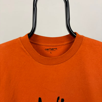 00s Carhartt T-Shirt Orange Large