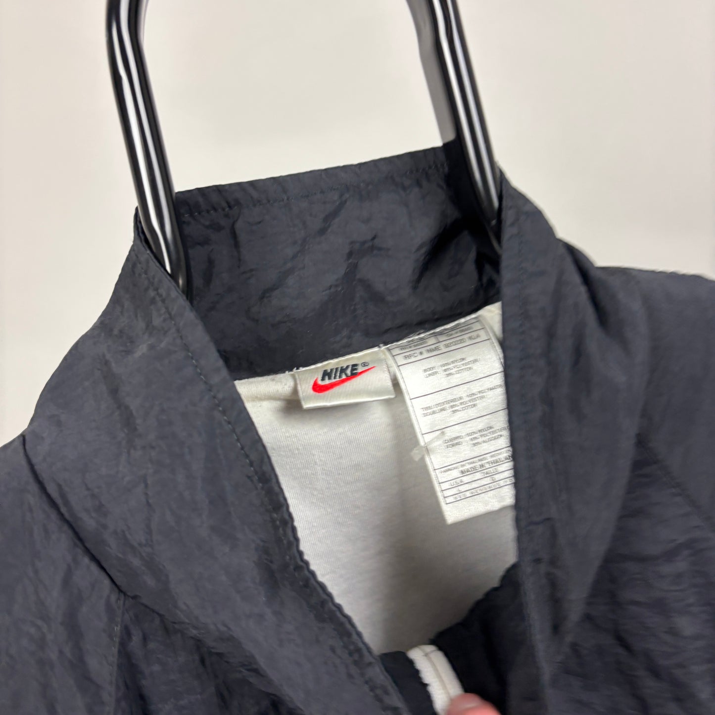 90s Nike Windbreaker Jacket Black Large