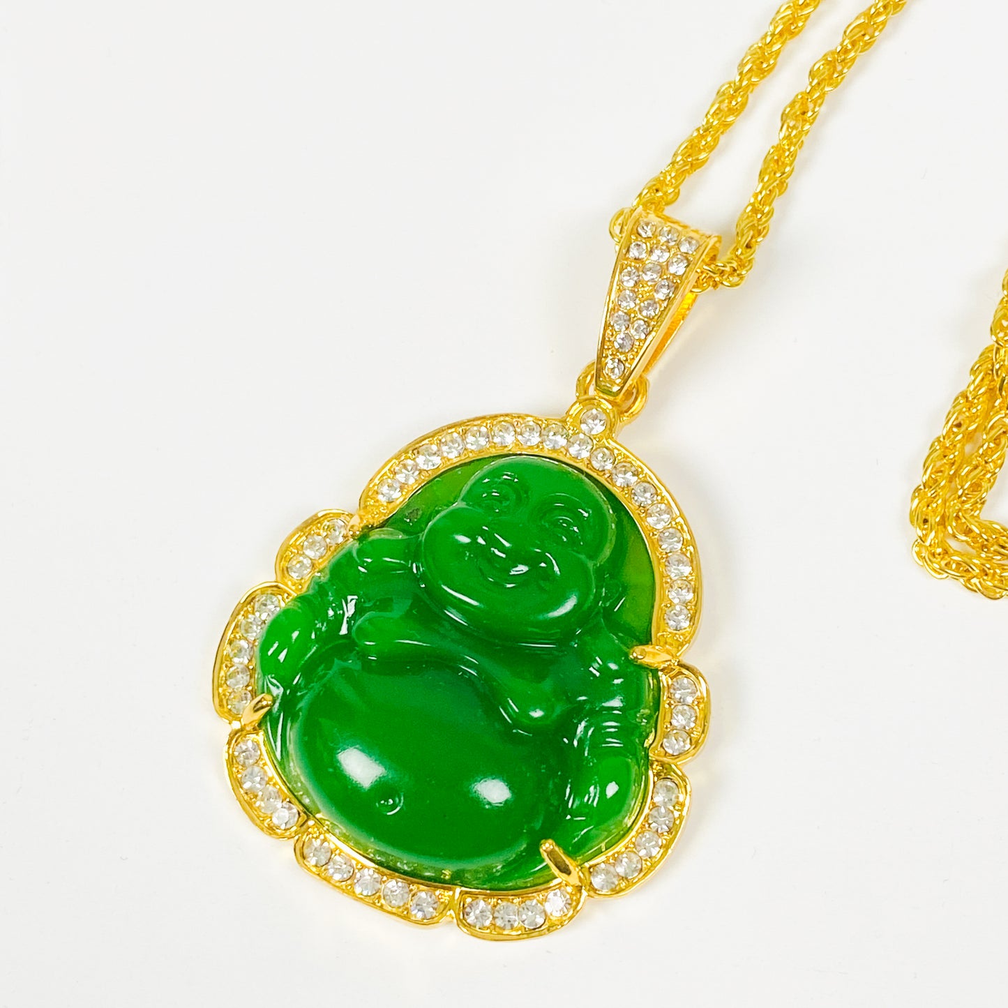 Vintage Buddha Necklace Chain Gold