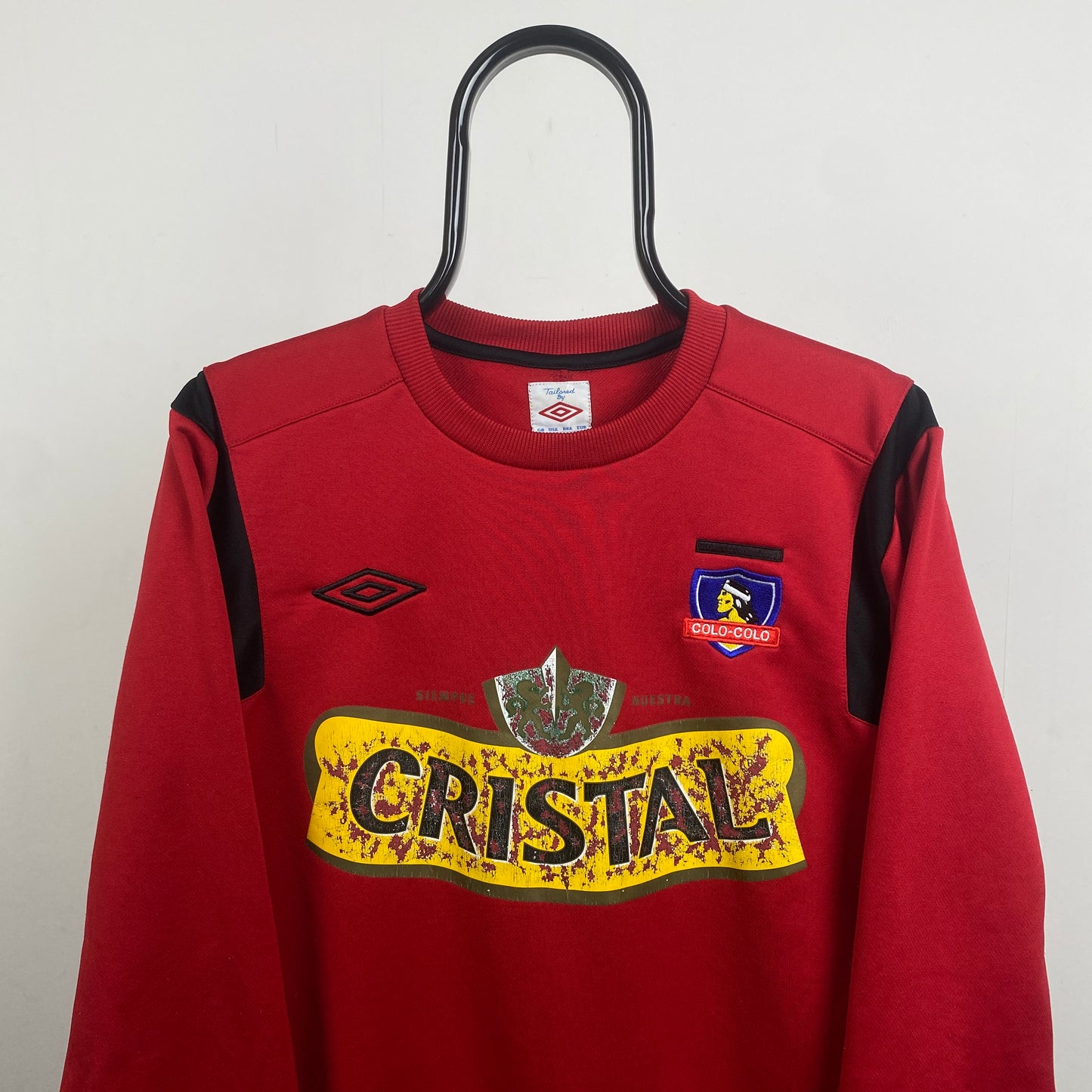 Retro Umbro Colo Colo Football Sweatshirt Red Medium