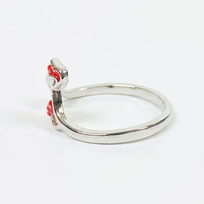 Retro Adjustable Mushroom Ring Silver