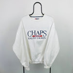 Retro Chaps Ralph Lauren Sweatshirt White Large – Clout Closet