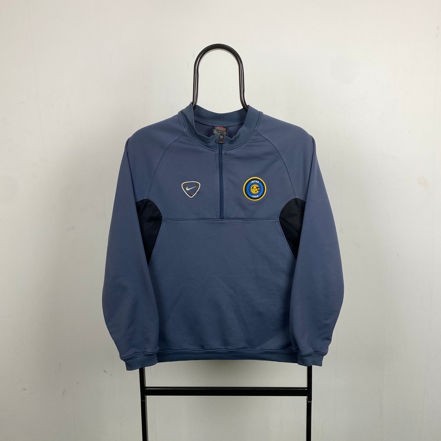90s Nike Inter Milan 1/4 Zip Sweatshirt Blue XS