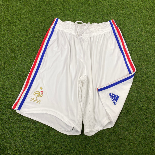 00s Adidas France Football Shorts White Medium