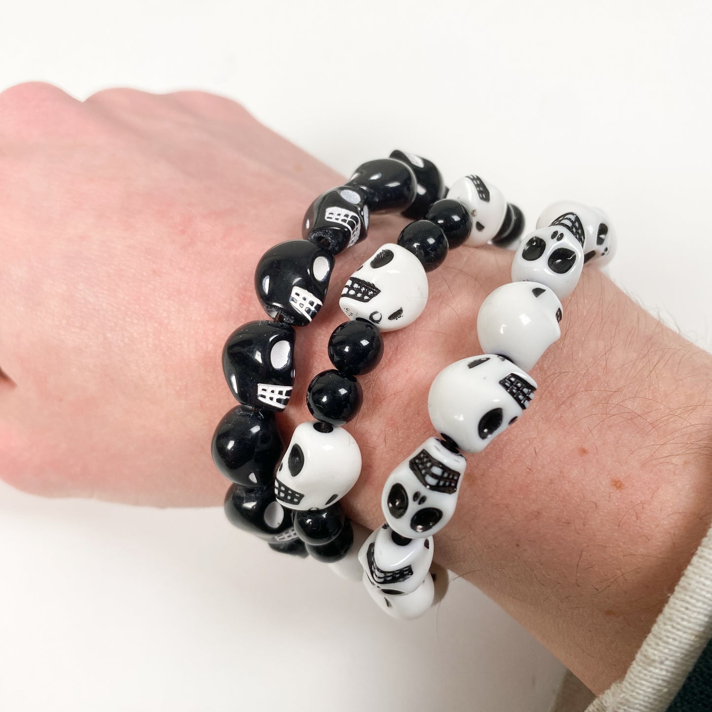 Retro Skull Bracelet Black & White
