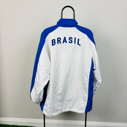 90s Nike Brazil Windbreaker Jacket White Medium