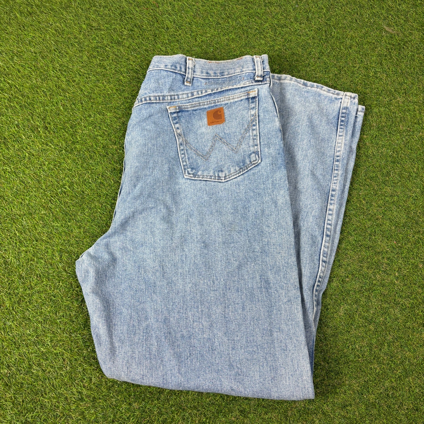 00s Carhartt Workwear Trousers Joggers Blue Large 36x34