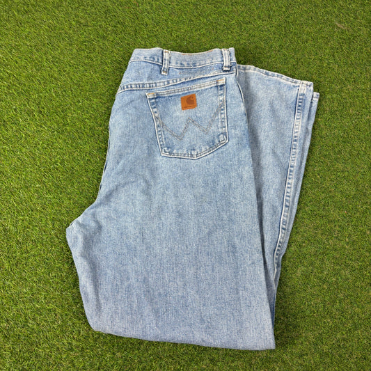 00s Carhartt Workwear Trousers Joggers Blue Large 36x34