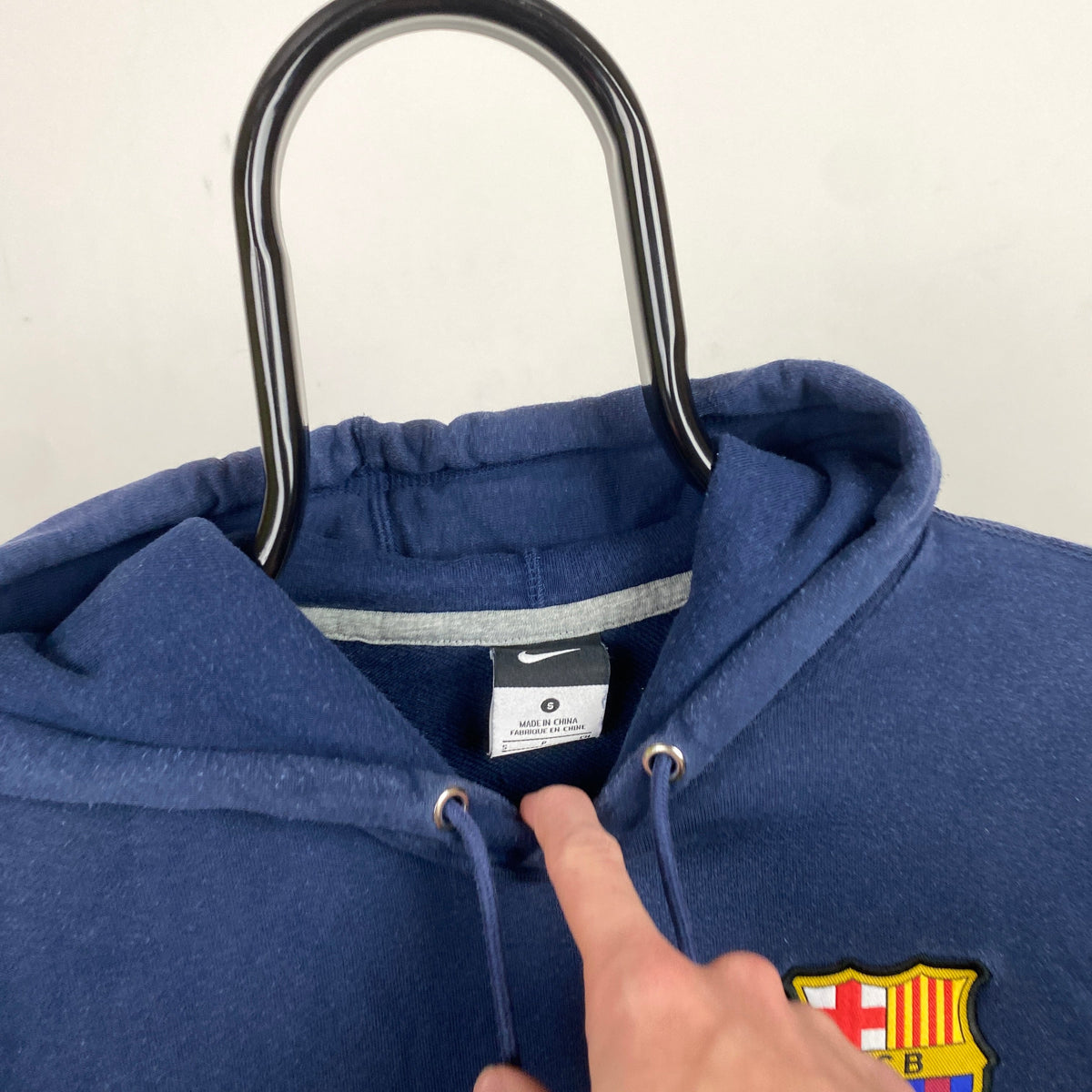 90s Nike Barcelona Hoodie Blue Small