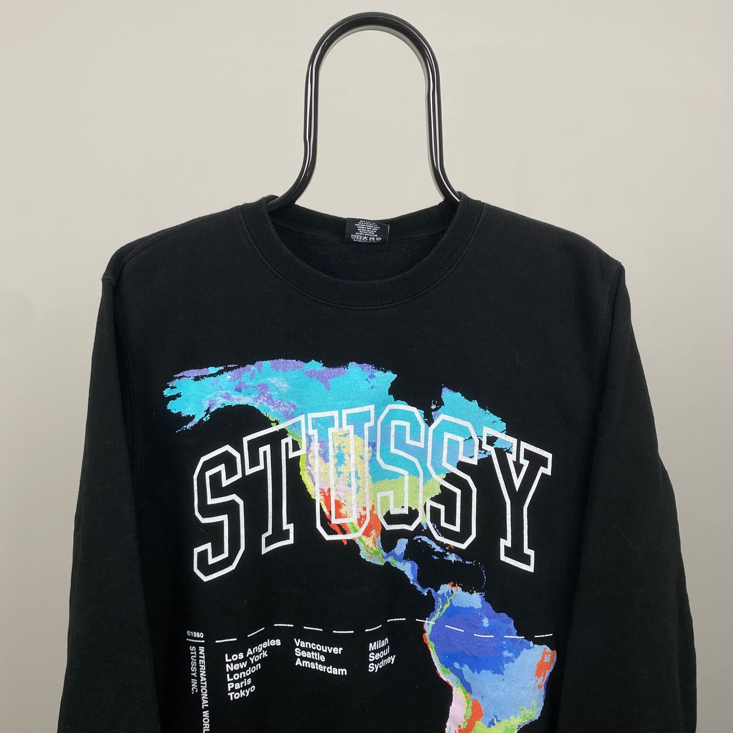 00s Stussy Worldwide Sweatshirt Black Small