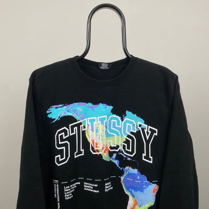 00s Stussy Worldwide Sweatshirt Black Small