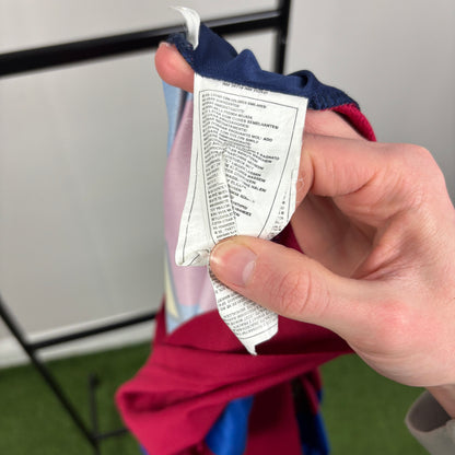 90s Nike Barcelona Ronaldinho Football Shirt T-Shirt Red Large