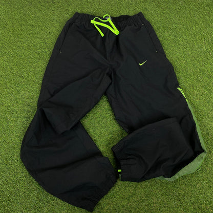 00s Nike Dri-Fit Piping Windbreaker Jacket + Joggers Set Black Small