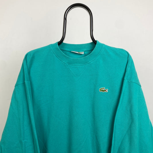 Retro Lacoste Knit Sweatshirt Green Large
