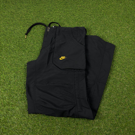 00s Nike Parachute Cinch Joggers Black Large