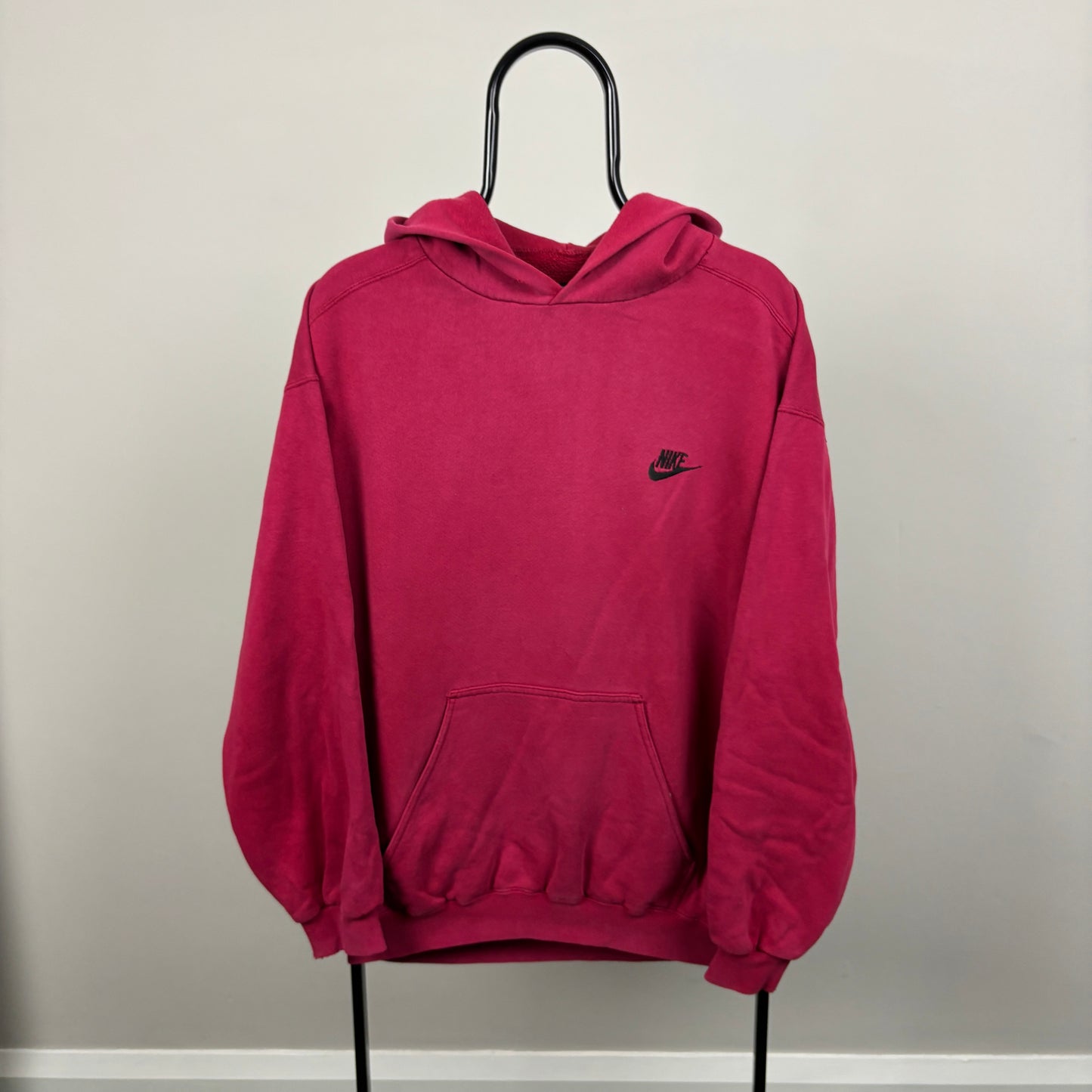 90s Nike Heavyweight Hoodie Red Medium