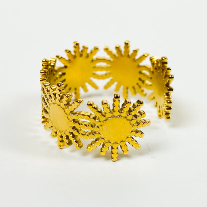 Retro Adjustable Sun Ring Gold