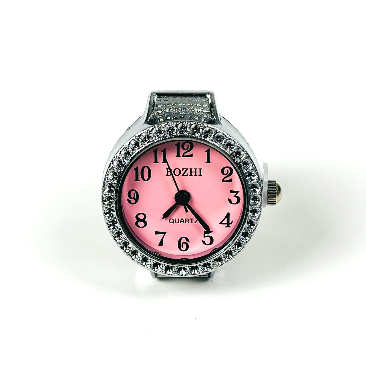 Vintage Watch Ring Bezelled Pink
