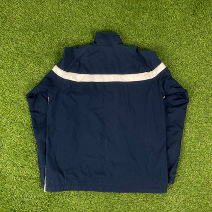 00s Nike Piping Windbreaker Jacket + Joggers Set Blue Small