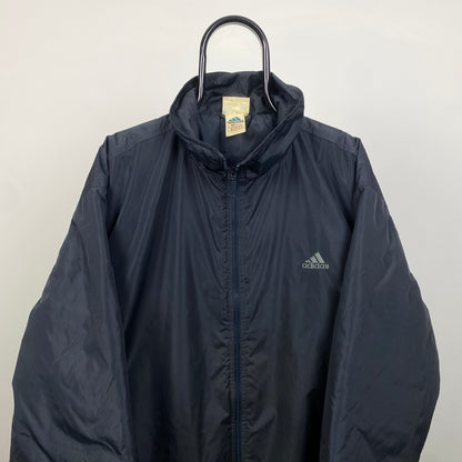 90s Adidas Puffer Jacket Blue Large